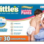 Little's Comfy Baby Pants Diapers CottonSoft with Wetness Indicator, Medium Size, 68 Count (Pack of 2 x 34)