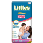 Little's Premium Comfy Baby Pants New Born Diapers (90 Pieces) | Ultra Soft, Gentle Care & Long-Lasting Dryness