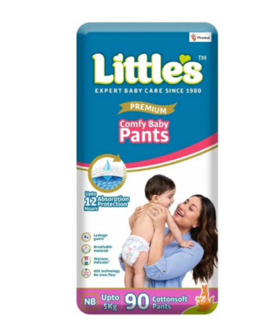 Little's Comfy Baby Pants Premium New Born Diapers – Ultra Soft Comfort & Protection (90 Pieces)