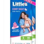 Little's Comfy Night Baby Pants Small Size – Overnight Leak Protection (80 Pieces)