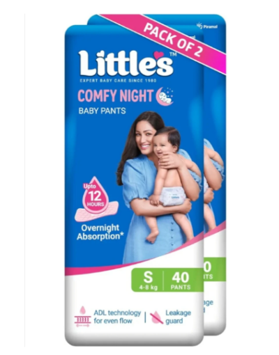 Little's Comfy Night Baby Pants Small Size – Overnight Leak Protection (80 Pieces)