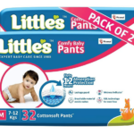 Little’s Comfy Baby Pants Medium Size M (64 Pieces) – Wetness Indicator, 12-Hour Absorption & Leak Protection