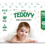 TEDDYY Easy Baby Diaper Pants New Born Size (66 Pieces) with Rash Protection & 3x Faster Absorption
