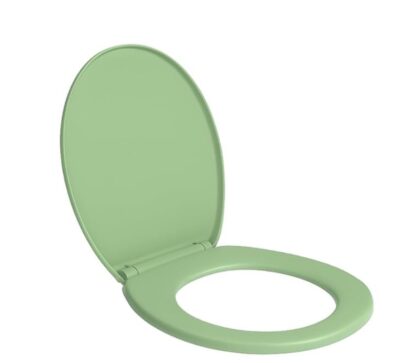 SAY® Polypropylene Soft Close Western Toilet Seat – Durable Round Commode Seat for Bathroom with Silent Closing Mechanism (Green)