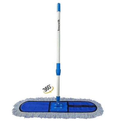 Inuvik Microfiber Wet & Dry Floor Mop with 18-Inch Cleaning Head and 4-Foot Telescopic Handle – Reusable Floor Cleaning Mop for Home, Office, Hotels & Hospitals